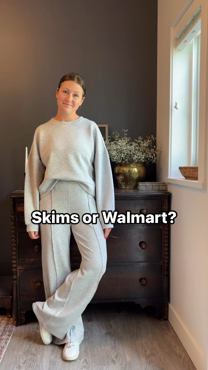 This is such a good SKIMS dupe! 🎉 When you want sweats but want to make it chic. This modern and sleek sweatsuit makes me feel like a Kardashian without the private jet budget. I’m wearing a Medium in the pants and XL in the top to make it oversized. 

They come in multiple colors and as of today, are all restocked so grab the links and get shopping before they sell out! Walmart fashion has been on fire lately. 🔥

#dupe #walmart 

#LTKStyleTip #LTKMidsize #LTKActive