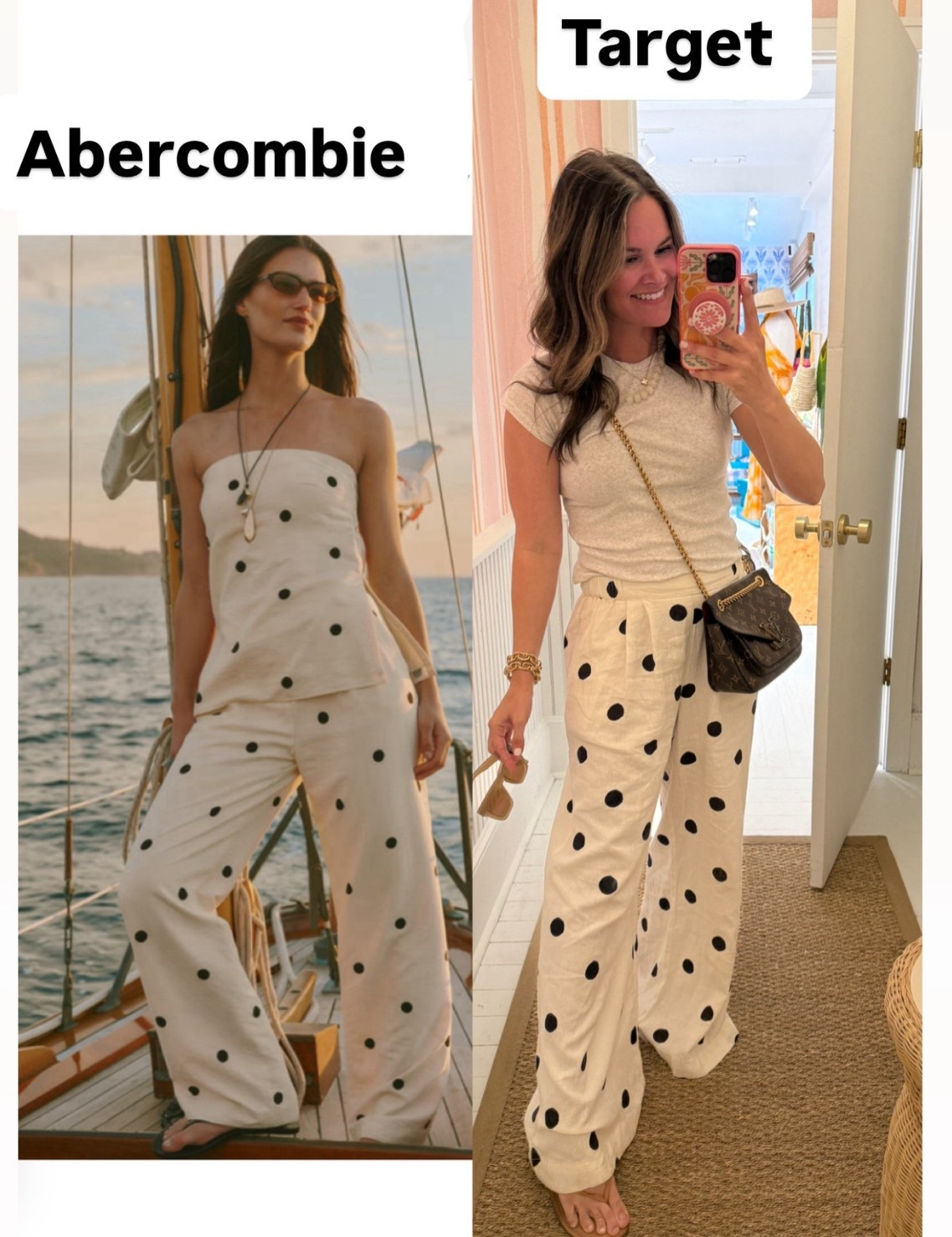 Abercombie or target! Polka dots is trending and these are so good. True sizing #targetfashion #dupes 

#LTKootd #LTKSaleAlert #LTKgrwm