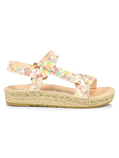 Loveshackfancy x Manebi Floral Leather Espadrille Sport Sandals | Saks Fifth Avenue