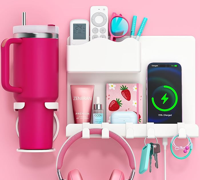 Bedside Wall Shelf for Teen Girls Dorm Room Essentials Bunk Bed Stuff | Amazon (US)