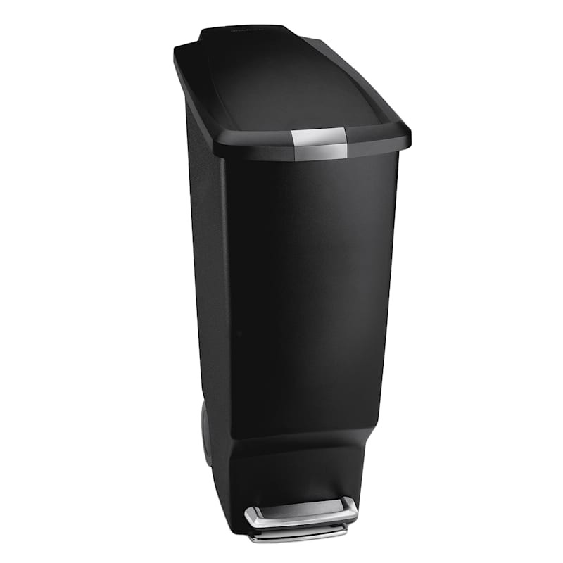 Simple Human Slim Black Kitchen Step Trash Can, 40l | At Home