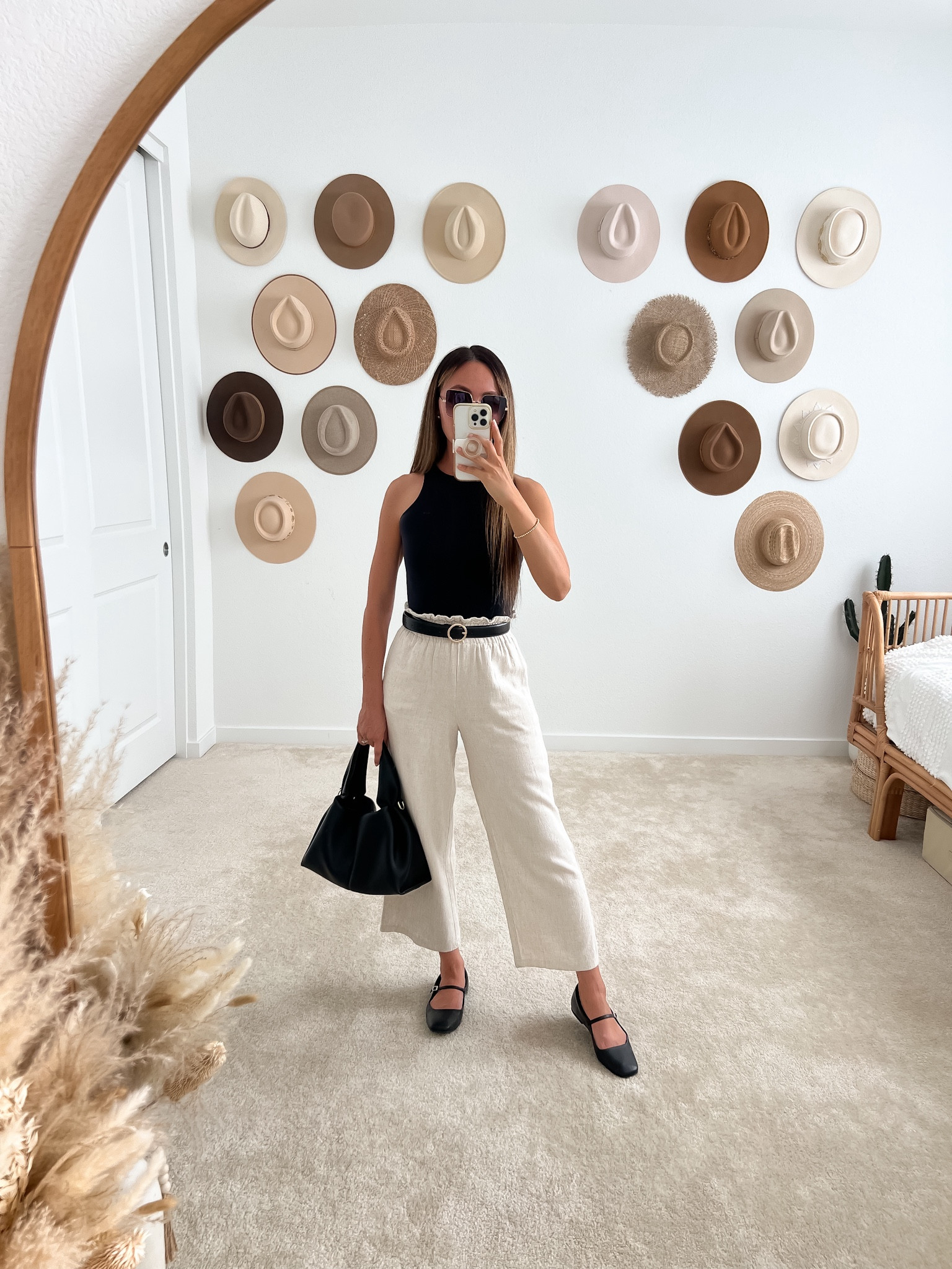Elevated casual linen pants outfit idea—perfect for brunch, the office, or date night!

// summer outfit, summer outfits, beige linen pants outfit, casual outfit, errands outfit, brunch outfit, work outfit, office outfit, date night outfit, travel outfit, chic outfit, sleeveless bodysuit, beige linen pants, ballet flats, black belt, oversized sunglasses, polene bag dupe, dumpling purse, Petal and Pup, Amazon fashion, Target, neutral outfit, neutral fashion, neutral style, Nicole Neissany, Neutrally Nicole, neutrallynicole.com (6/16)

#LTKSeasonal #LTKShoeCrush #LTKItBag #LTKStyleTip #LTKFindsUnder50 #LTKFindsUnder100 #LTKTravel #LTKParties #LTKSaleAlert 