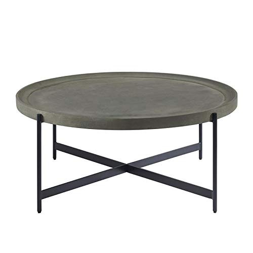Alaterre Furniture Brookline 42" Round Wood with Concrete-Coating Coffee Table | Amazon (US)