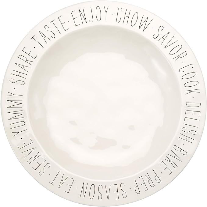Mud Pie Bistro Serving Round Oversized Platter, One Size, White | Amazon (US)