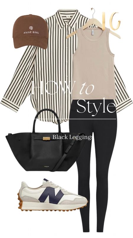How to style | dress up your gym leggings to day wear 

Black leggings, striped shirt, Anine Bing cap 

#LTKstyletip