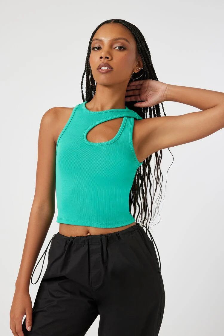 Asymmetrical Cutout Cropped Tank Top | Forever 21