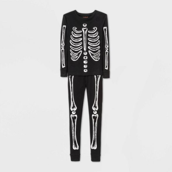 Boys' 2pc Skeleton Glow In The Dark Tight Fit Pajama Set - Cat & Jack™ Black | Target