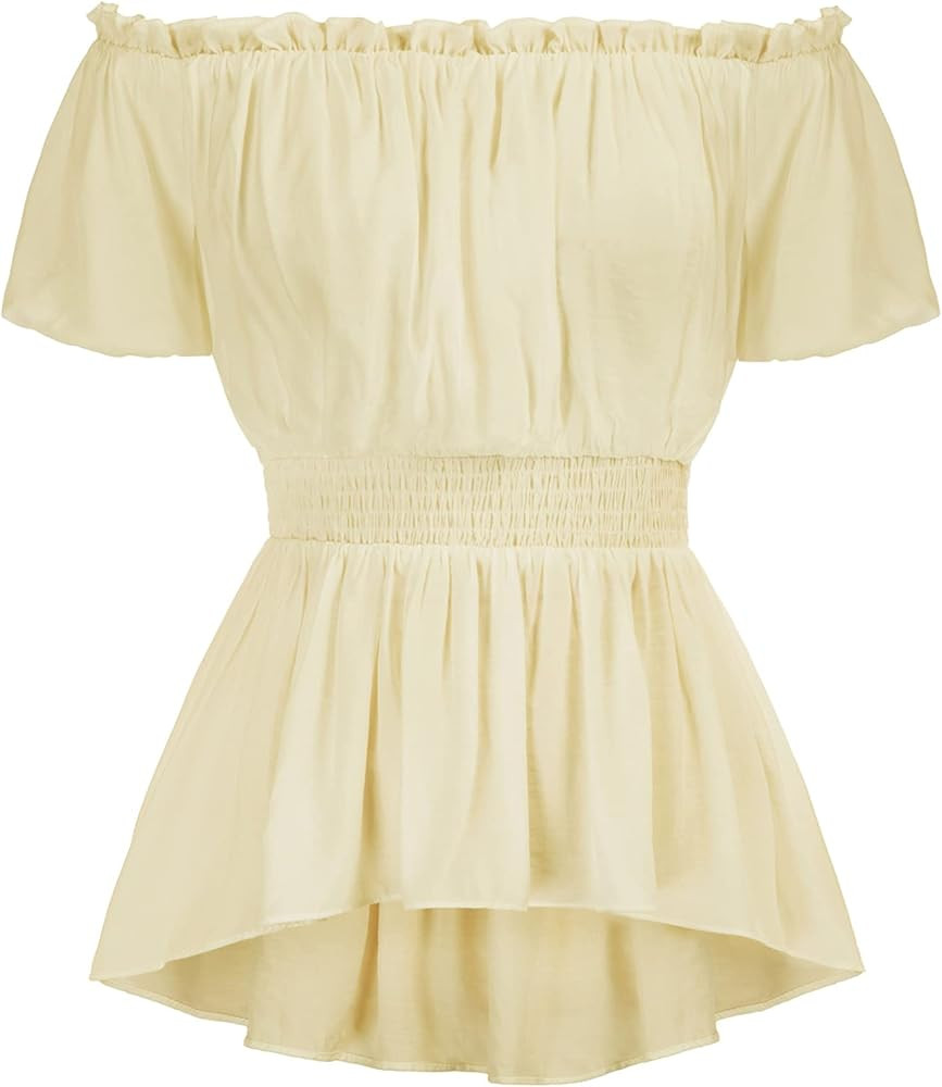 Scarlet Darkness Renaissance Shirt Women Medieval Pirate Steampunk Tops Blouse | Amazon (US)