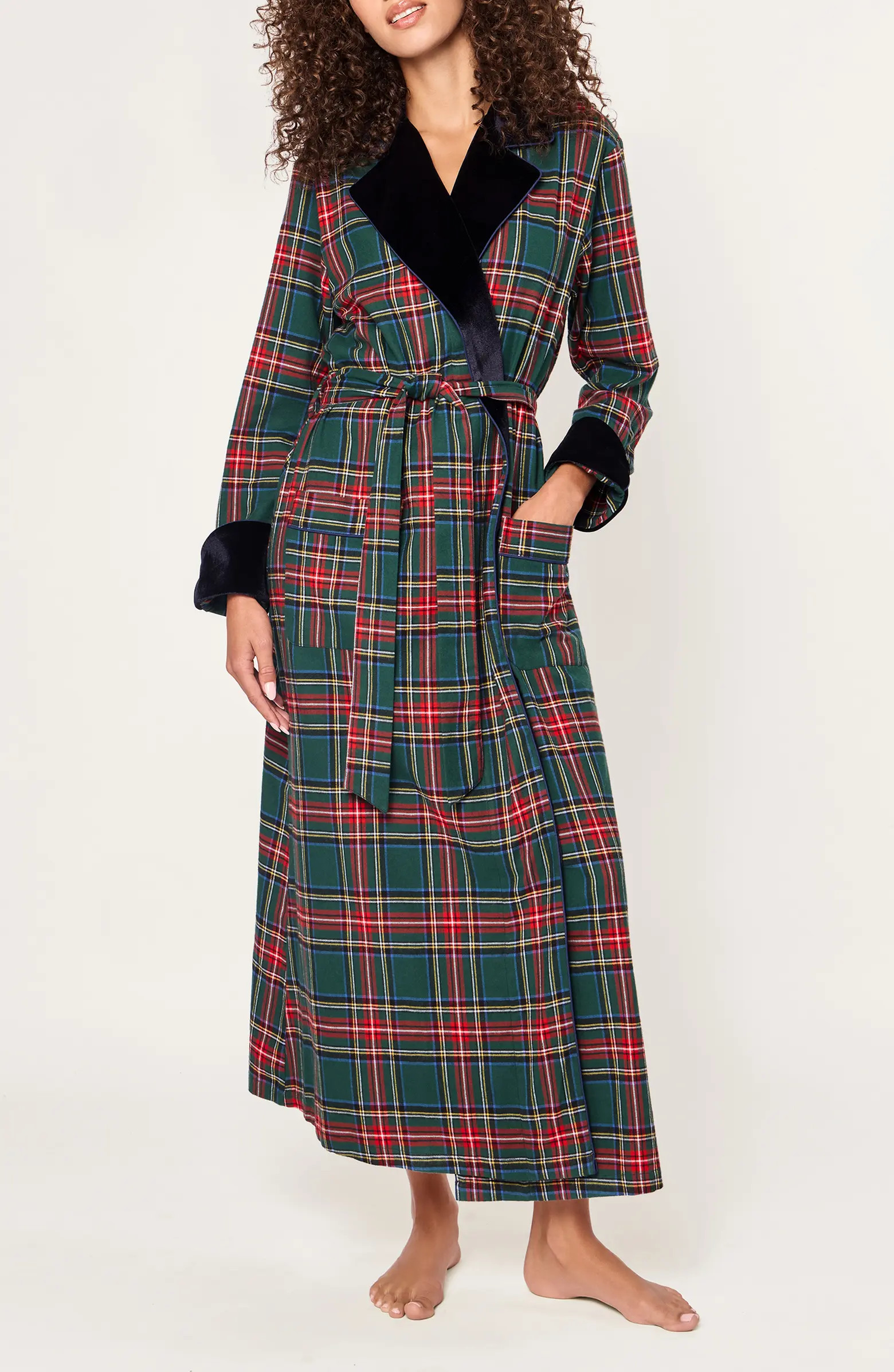 Petite Plume Kensington Tartan Cotton Twill Robe | Nordstrom | Nordstrom