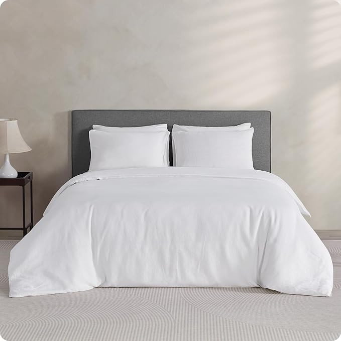 DAPU 100% Linen Duvet Cover Set - Pure Natural French Flax Linen with 8 Corner Ties and Zipper Cl... | Amazon (US)