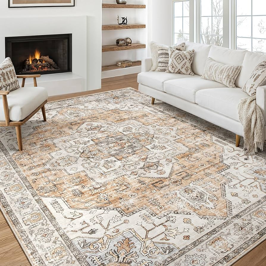 Area Rug 8x10 Washable Vintage - Soft Traditional Rugs for Living Room Large Non Slip Backing wit... | Amazon (US)