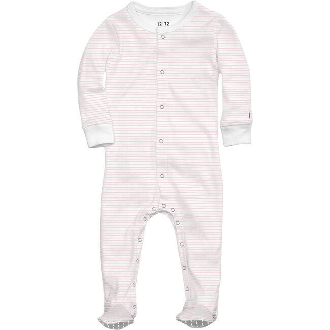Organic Footed Pajama, Pink Stripe | Maisonette