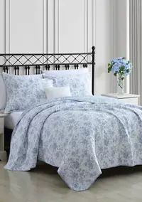 Laura Ashley Walled Garden 2-Piece Floral Cotton Quilt Set | Belk