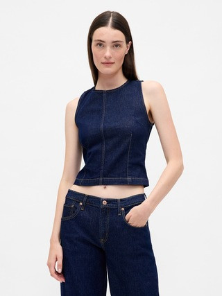 Denim Crop Shell Tank Top | Gap (US)