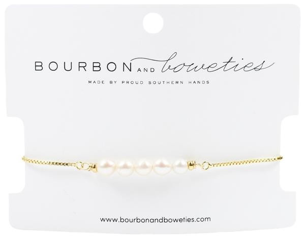 Pearl Bar Adjustable Bracelet | Bourbon and Boweties