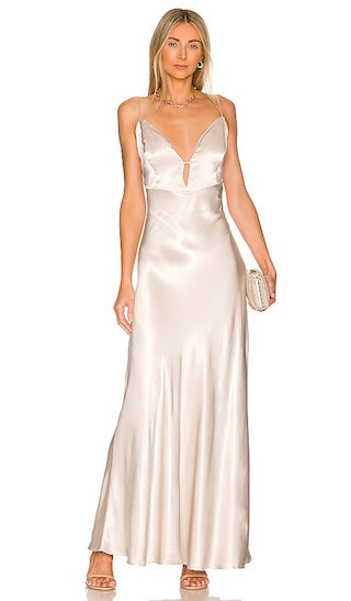 Karlotta Slip dress in Silver | Revolve Clothing (Global)