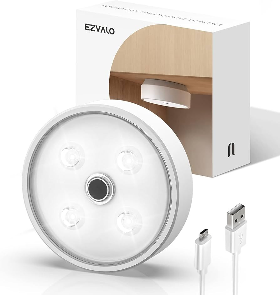 EZVALO Puck Lights with Remote, Rechargeable LED Puck Light Battery Operated, Wireless Puck Light... | Amazon (US)