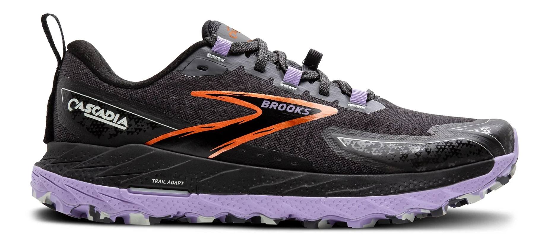Women's Brooks Cascadia 18 - Ebony / Lavender, Size: 6.5, Medium | Footwear - Road Runner Sports | Road Runner Sports