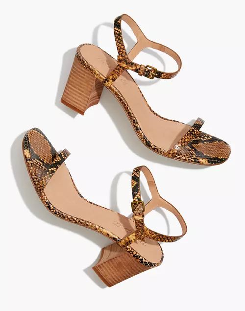 The Hollie Ankle-Strap Sandal in Snake Embossed Leather | Madewell