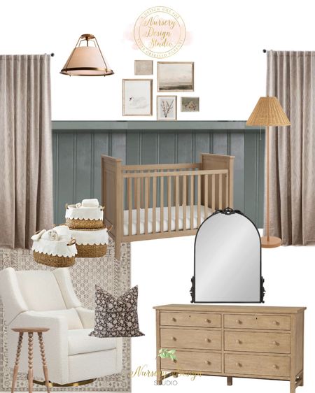 Beautiful nursery inspiration, wood tone crib, wood tone dresser, nursery mirror 

#LTKbaby #LTKhome #LTKbump