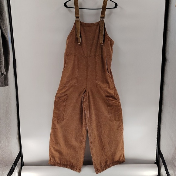 ee:Some Brown Jumper Adjustable Strap Size Small Wide Leg Leg Pockets | Poshmark