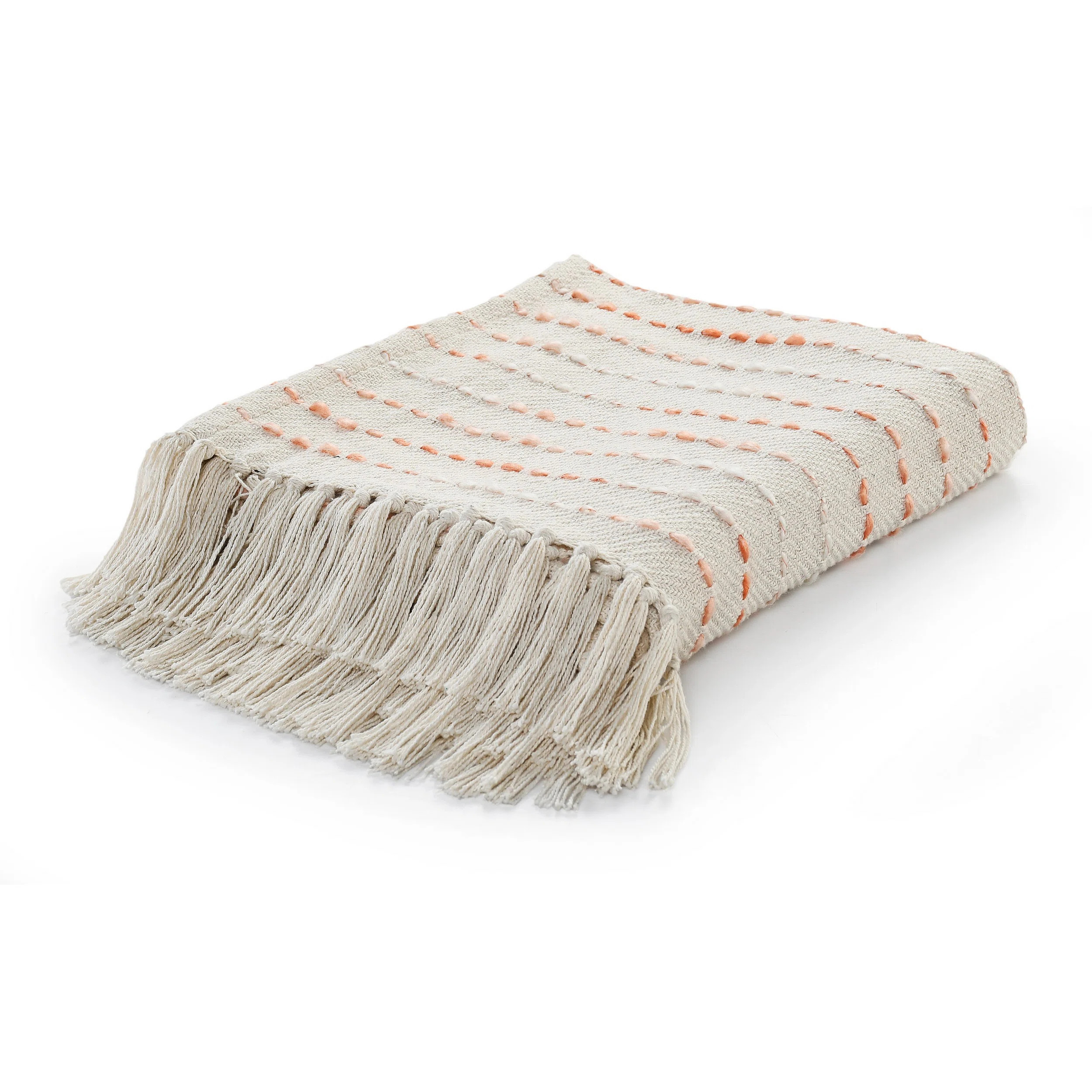 Deep Ombre Striped Handmade Woven Throw Blanket with Fringe | Wayfair North America