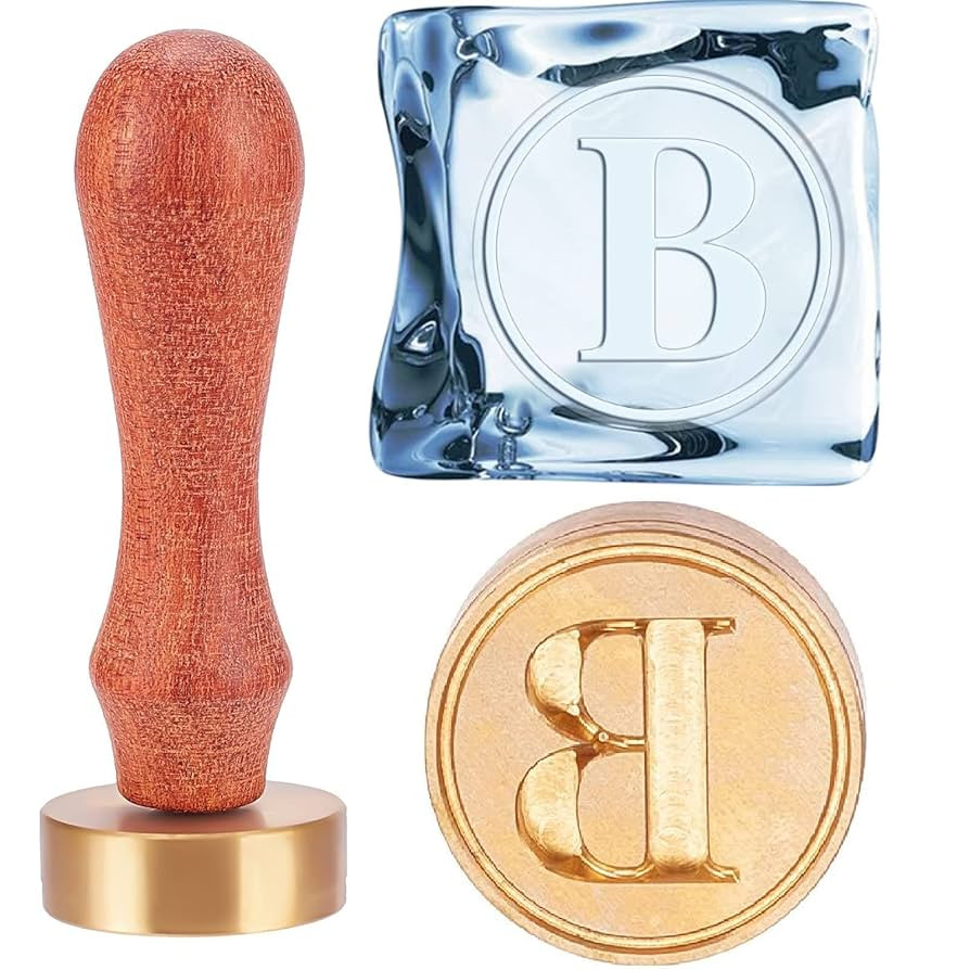 CRASPIRE Ice Stamp B Letter Ice Cube Stamp with Removable Brass Head & Wood Handle Vintage 1.2" I... | Amazon (US)