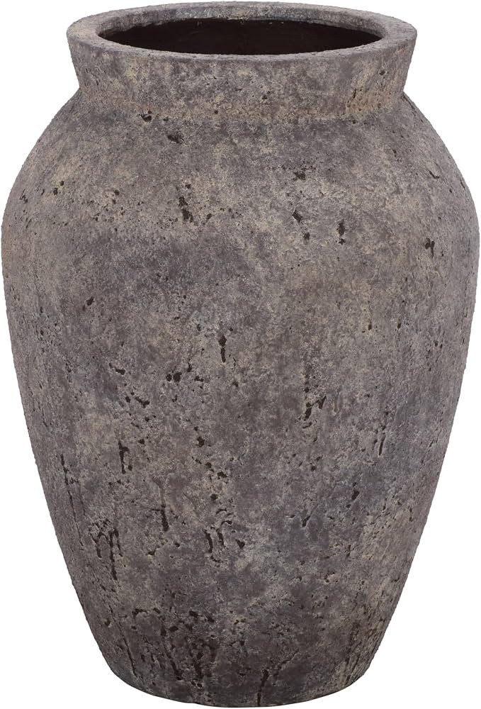SAFAVIEH Outdoor - Bolton Large Planter Pot with Drainage - Antique Brown Ficonstone Cement - Wea... | Amazon (US)