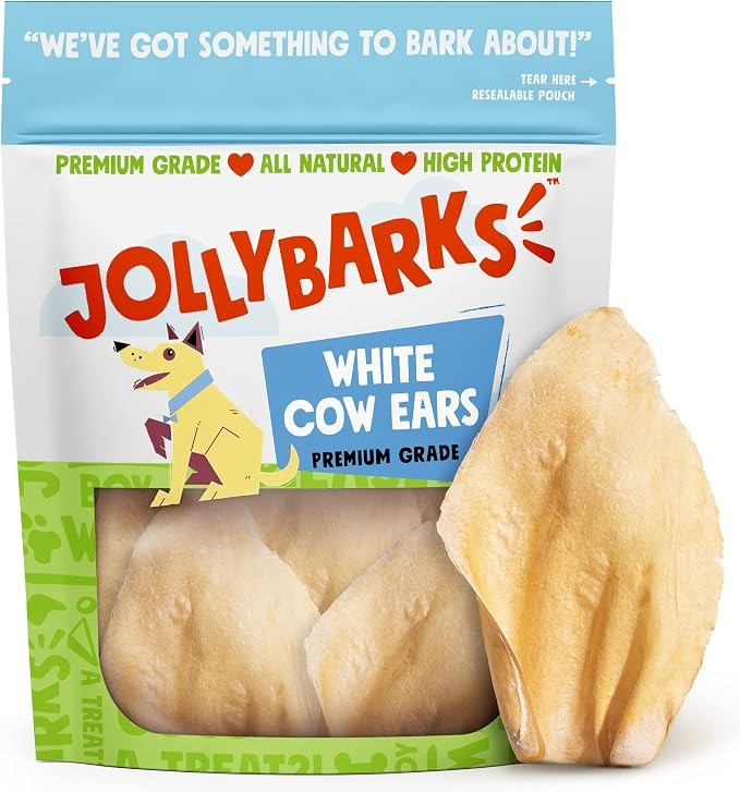 Cow Ears for Dogs (12 Pack) - White Whole Cow Ears, All Natural Single Ingredient, High Protein, ... | Amazon (US)