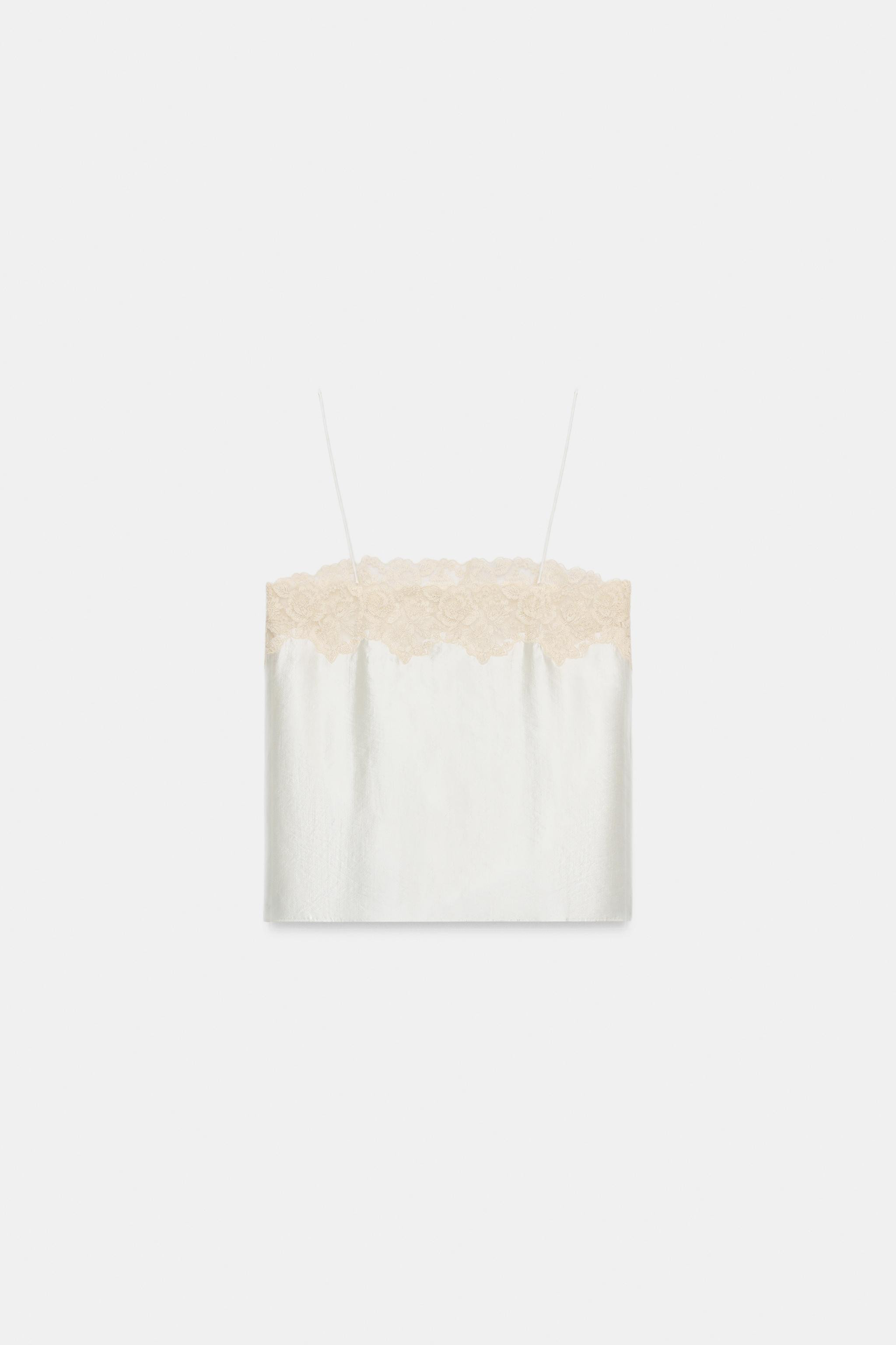 ZW COLLECTION LACE STRAP TOP | Zara UK