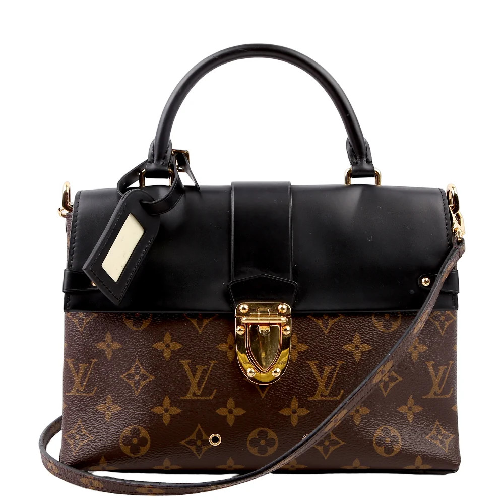 One Handle Flap Bag MM Monogram Black | Keeks Designer Handbags