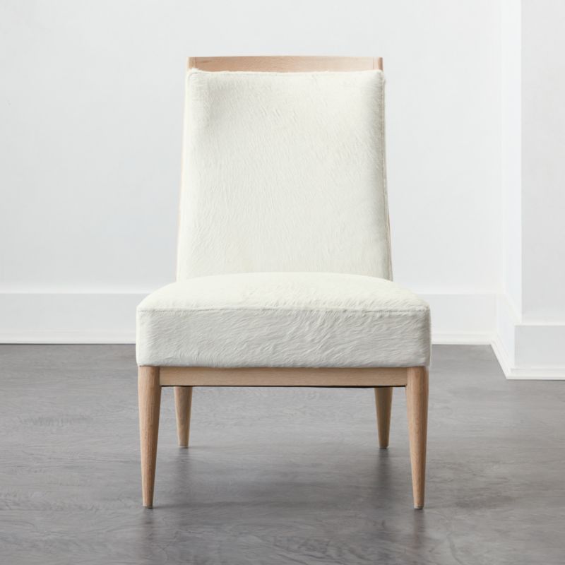 Slipper White Hide Chair Model 400 | CB2 | CB2
