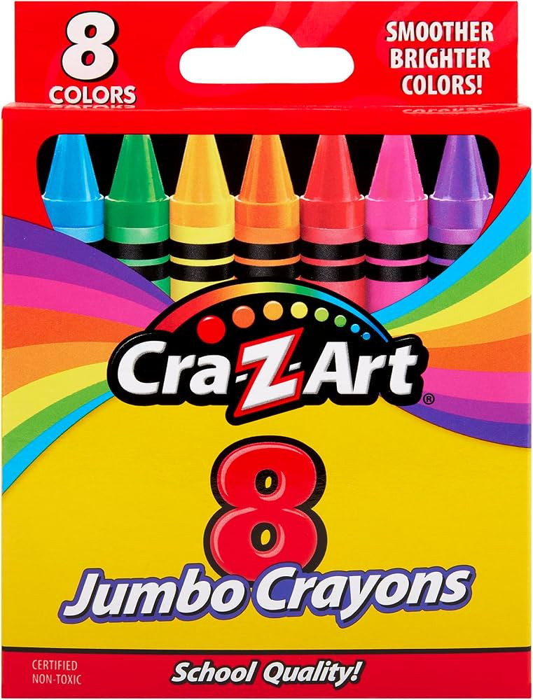 Cra-Z-Art 8ct Jumbo Crayons for Children, Back to School Essential for Ages 3 and Up | Amazon (US)