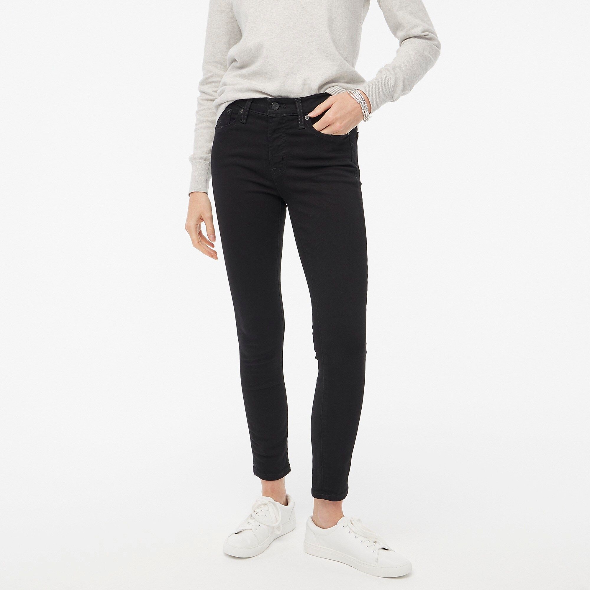 8" midrise skinny jean in black denim | J.Crew Factory