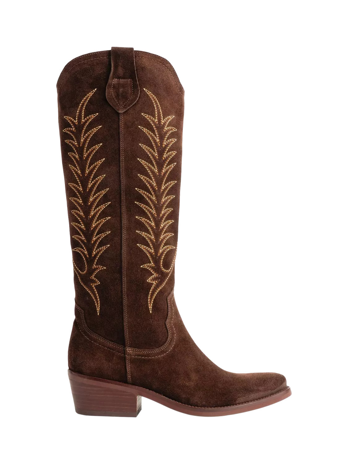 Penelope Chilvers Blanca Embroidered Boots, Chocolate | John Lewis (UK)