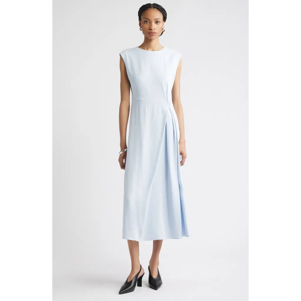 Nordstrom Front Pleat Midi Dress in Blue Dawn at Nordstrom Rack, Size Large | Nordstrom Rack