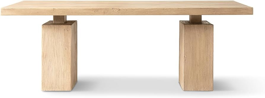 Jennifer Taylor Home Calder 85" Solid Reclaimed Elm Plinth 8-Person Dining Table, Heritage Light ... | Amazon (US)