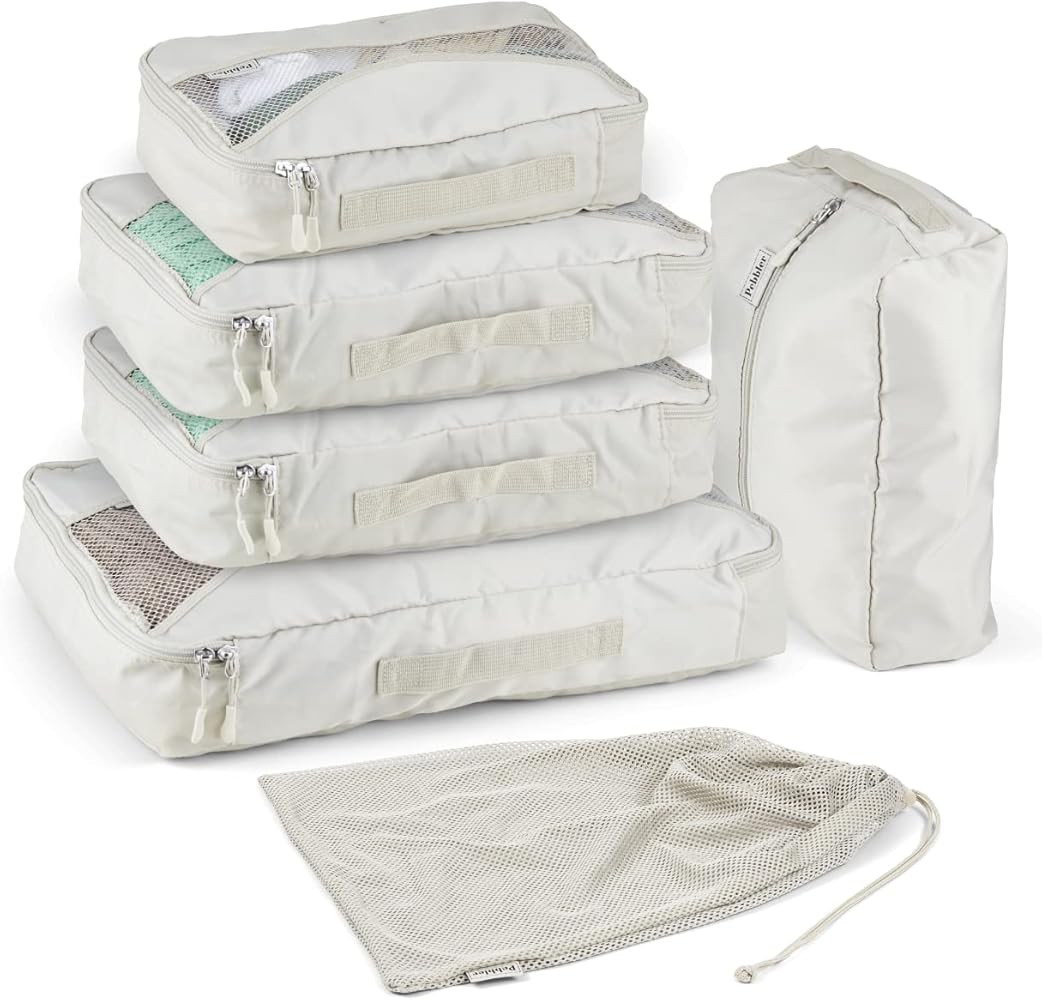 5 Piece Packing Cubes for Travel in Sizes (X-Large, Large, Medium, Small) by Pebbler | Organizers... | Amazon (US)