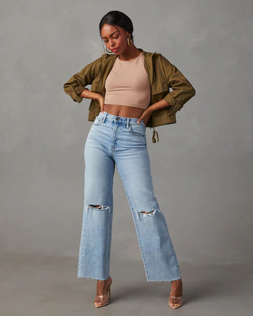 Alec High Rise Distressed Dad Jeans | VICI