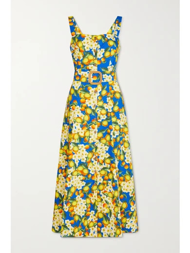 Borgo de Nor - Camilla Printed Cotton-poplin Maxi Dress - Blue | NET-A-PORTER (US)