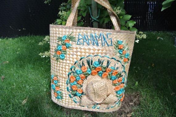 Handbag - shoulder bag - handmade - Bahamas - rattan bag - beach bag -Vintage | Etsy (US)