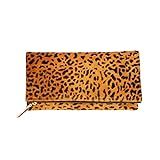 Leopard Print Haircalf Fold over Clutch, Evening Handbag, One Size, Women's Bags and Purses | Amazon (US)