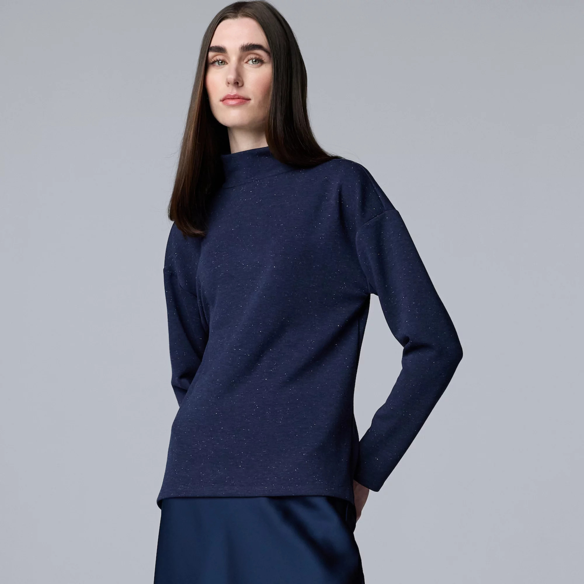 Women's Simply Vera Vera Wang Turtleneck Long Sleeve Scuba Top | Kohl's