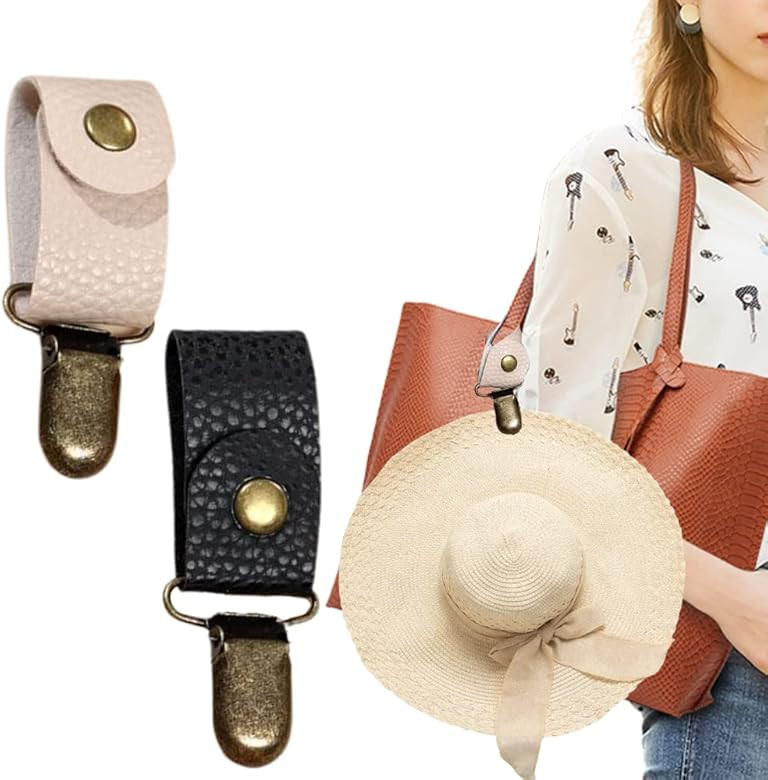 Hat Clip for Travel,PU Leather Hat Clip,Hat Clips for Luggage,Multifunctional Duckbill Hat Clip,H... | Amazon (US)