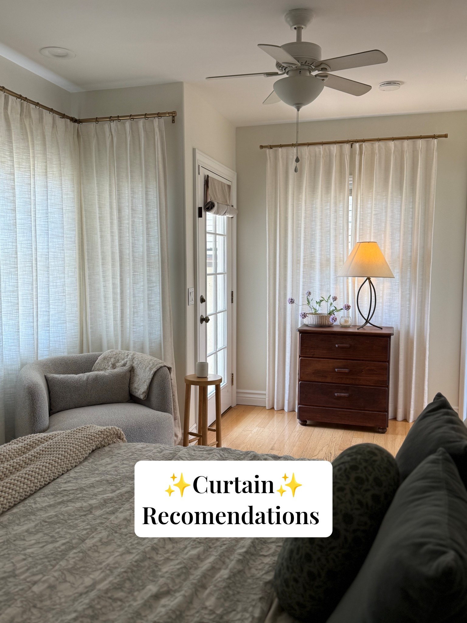 Favorite curtains and accessories 🤎

We ordered the Liz Linen Pinch pleated curtains in Beige White and 60% privacy lining. The curtain rod and rings are in warm gold🤎 

#LTKHome