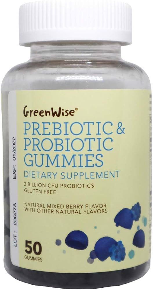 Glutten Free Prebiotic and Probiotic Gummies Natural Mixed Berry Flavor 50 Gummies | Amazon (US)