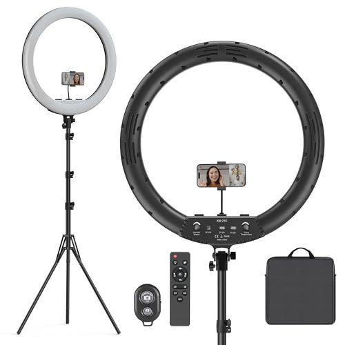 Hagibis 21 inch Ring Light with Stand Outer 55W 5600k Dimmable LED Light, Tripod Stand,and Phone Holder，Remote Controller,Carrying Bag ，CRI 97+ 2540lux, for Streaming Home Office Zoom Call Lighting | Amazon (US)