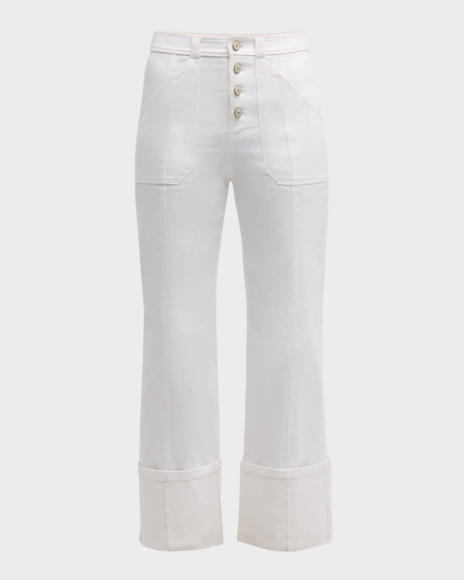 Cinq a Sept Cuffed Benji Cropped Flare Pants | Neiman Marcus