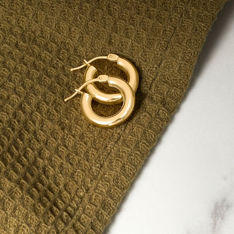 Italian 10kt Yellow Gold Huggie Hoop Earrings. 1/2" | Ross-Simons