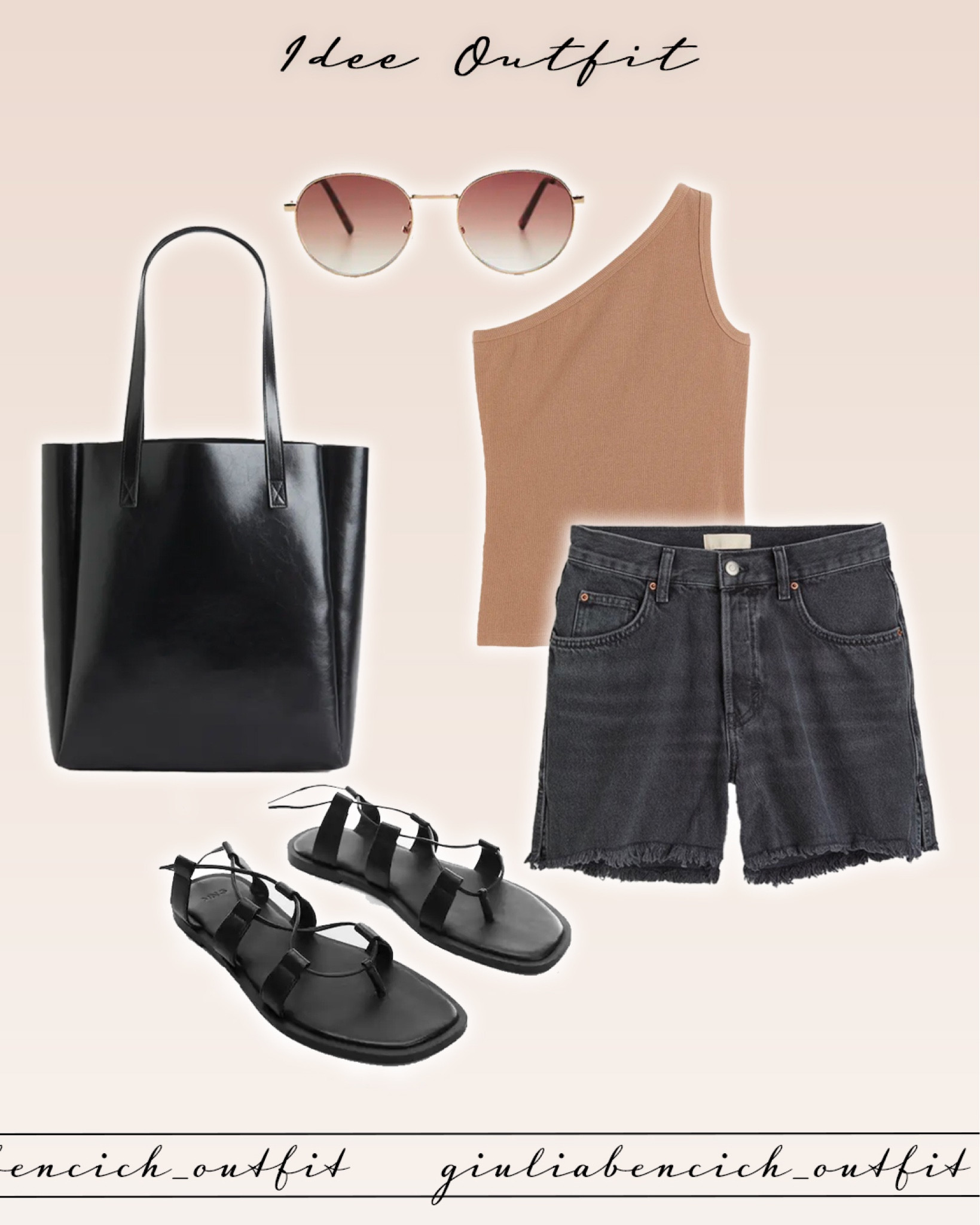Outfit casual // Outfit da tutti i giorni // Outfit mango // Outfit H&M // Canotta monospalla // Shorts neri // Occhiali da sole // Borsa shopper // Sandali con lacci 

#LTKxNSale #LTKunder50 #LTKeurope
